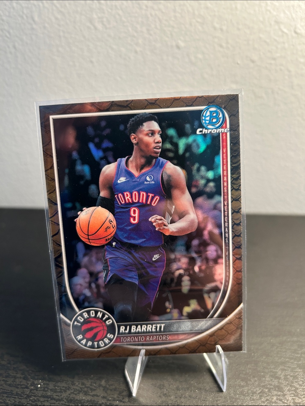 Toronto Raptors RJ Barrett Topps Bowman chrome reptilian fractor